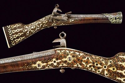 Bel tromboncino alla micheletta, tecnica Balcani, lunghezza 38.5 cm, metà XIX secolo