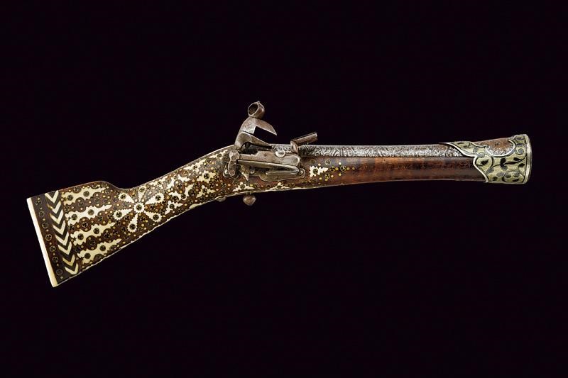 Bel tromboncino alla micheletta, tecnica Balcani, lunghezza 38.5 cm, metà XIX secolo