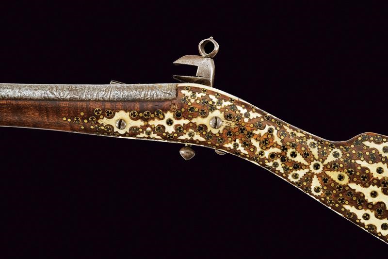 Bel tromboncino alla micheletta, tecnica Balcani, lunghezza 38.5 cm, metà XIX secolo