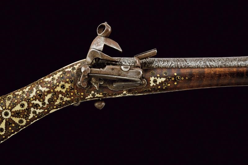 Bel tromboncino alla micheletta, tecnica Balcani, lunghezza 38.5 cm, metà XIX secolo