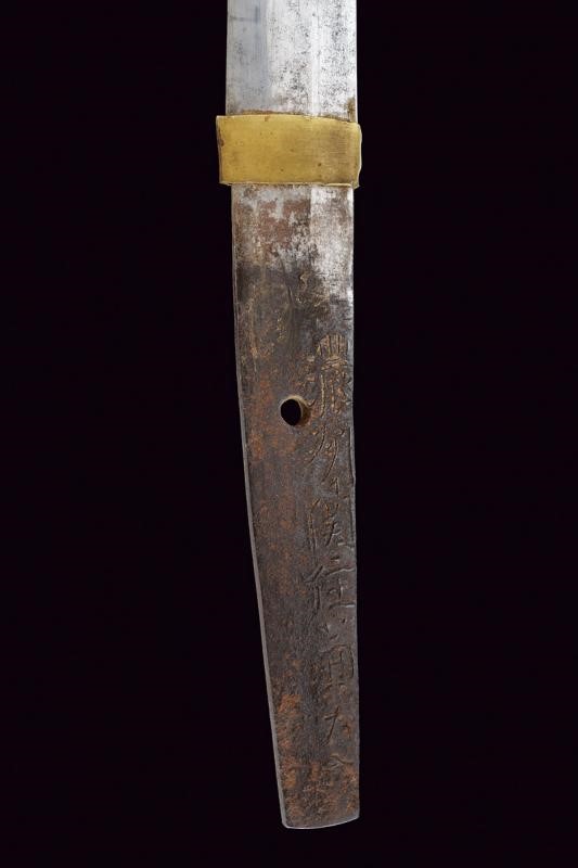 Wakizashi, lama shinogi-zukuri con mei 'Noshu seki Kane Tomo'