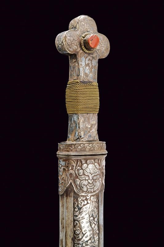 Daga Tibetana con Fornimenti in Argento, Fine XIX Secolo