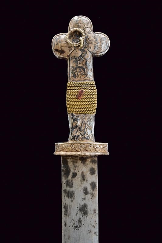 Daga Tibetana con Fornimenti in Argento, Fine XIX Secolo
