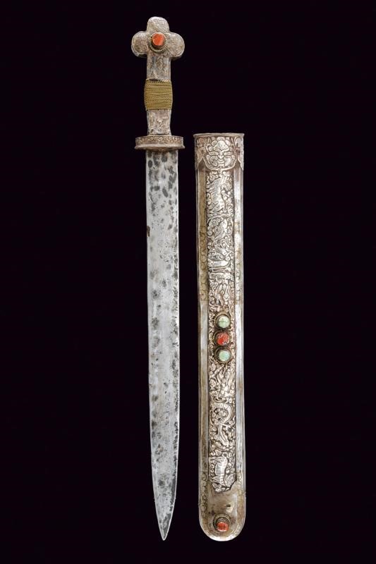Daga Tibetana con Fornimenti in Argento, Fine XIX Secolo