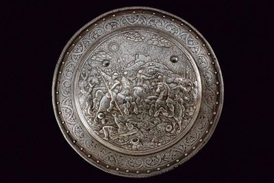 Brocchiere da parata sbalzato, Italia settentrionale, 1620 circa