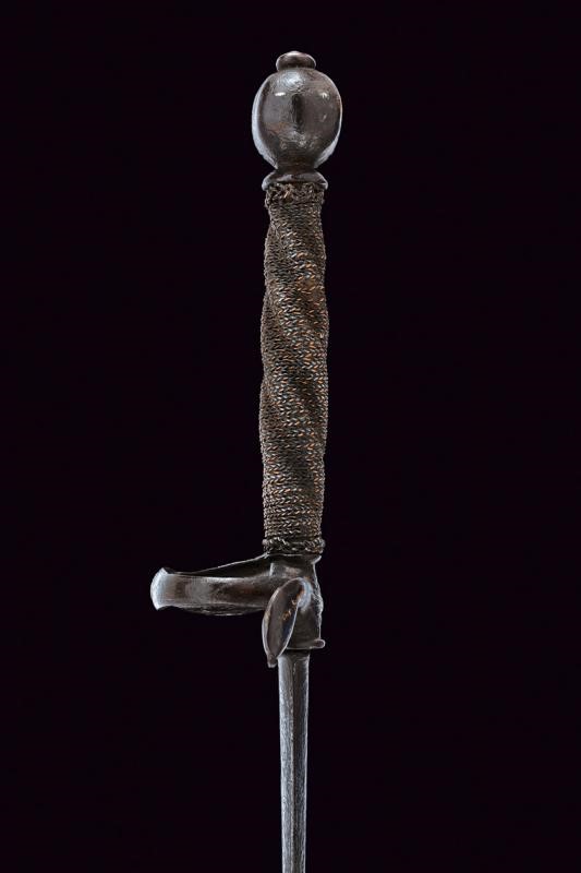 Spadino con decorazioni in argento, Francia, fine XVII - inizio XVIII secolo, lunghezza 97.5 cm
