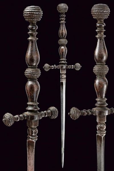 Stiletto, lama dritta con sezione triangolare, XVII secolo, Italia