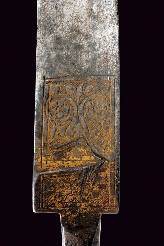 Lama gotica italiana con fodero, circa 1500