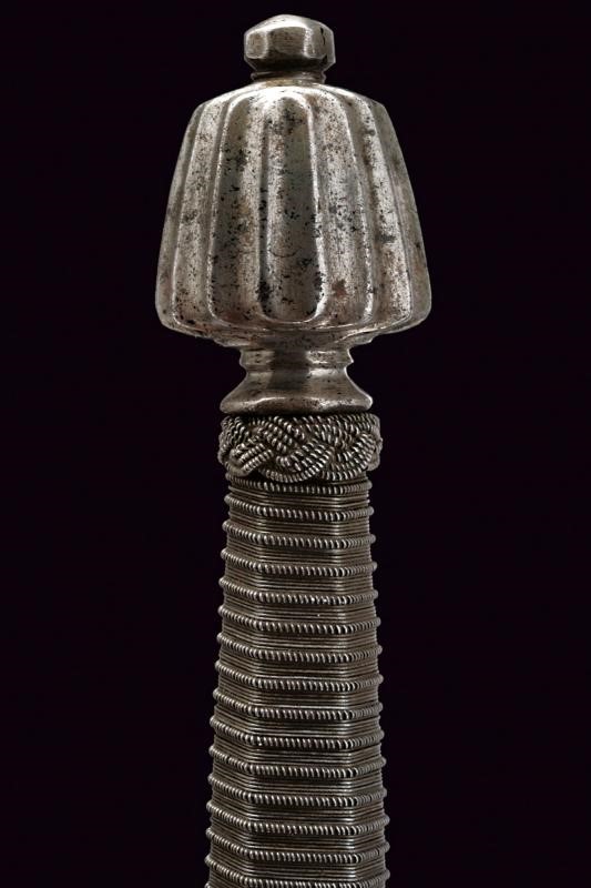 Daghetta, lama dritta a due fili con impugnatura in legno, Italia, circa 1600