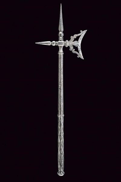 Azza d'armi incisa, Europa orientale, XVI Sec., lunghezza 75.7 cm