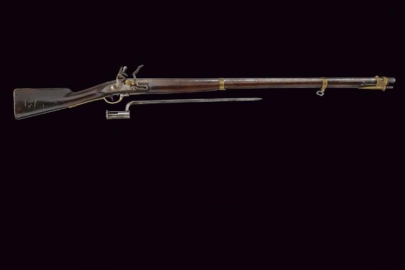 Fucile a pietra focaia da fanteria Mod. 1798/99, Austria, lunghezza 137,5 cm con baionetta