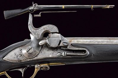 Fucile da fanteria Augustin Mod. 1798/40 con baionetta, tecnica austriaca, lunghezza 149 cm