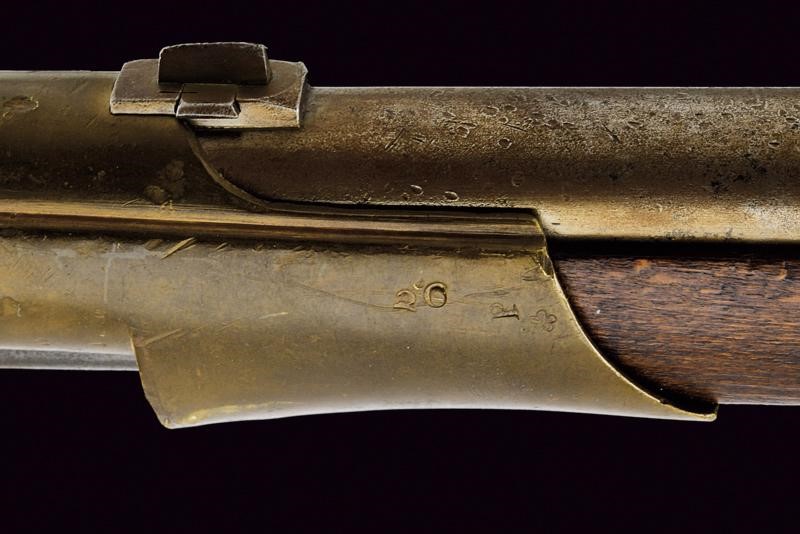 Kammerbuchse Augustin, Mod. 1842 con baionetta, lunghezza 122.3 cm, Cal. 18,1 mm