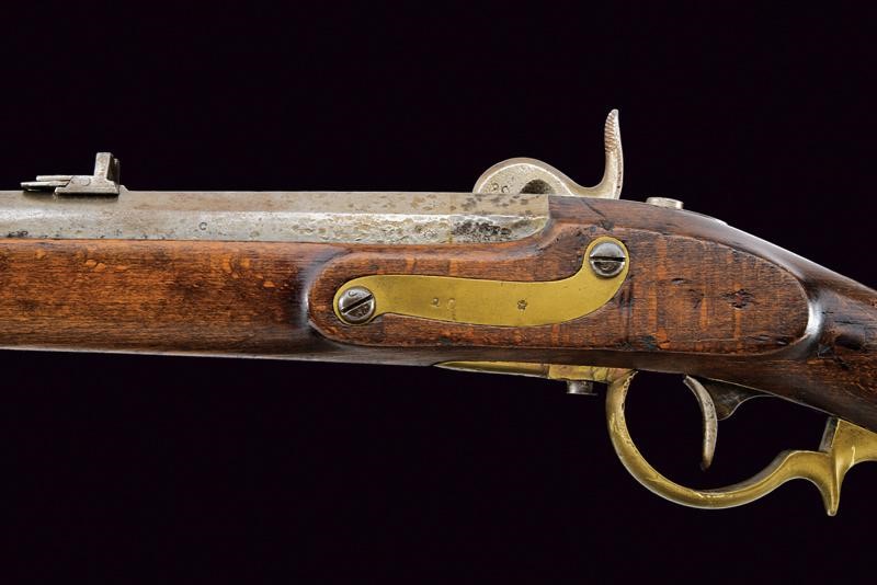 Kammerbuchse Augustin, Mod. 1842 con baionetta, lunghezza 122.3 cm, Cal. 18,1 mm