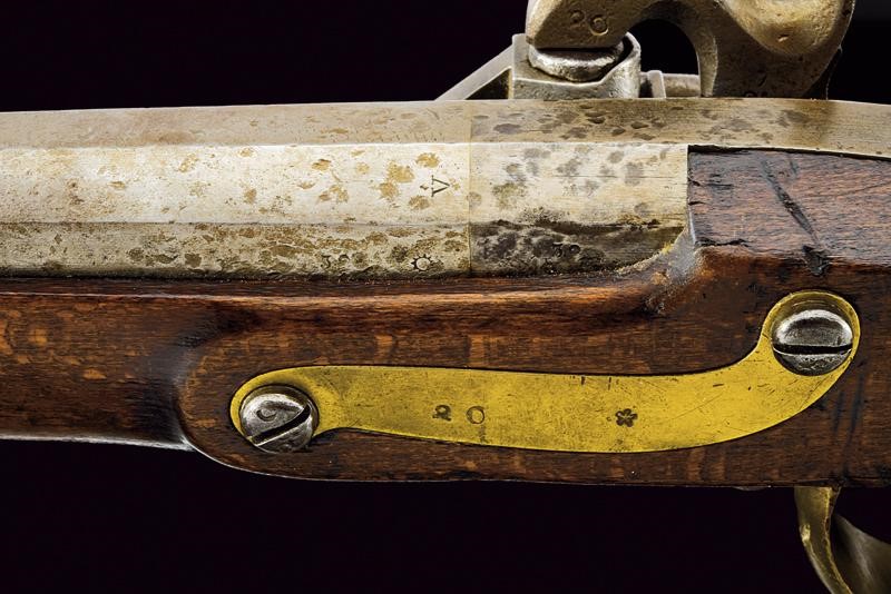 Kammerbuchse Augustin, Mod. 1842 con baionetta, lunghezza 122.3 cm, Cal. 18,1 mm