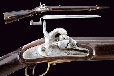 Jagerstutzen Mod. 1842, sistema Augustin, con baionetta, cal. 14 mm