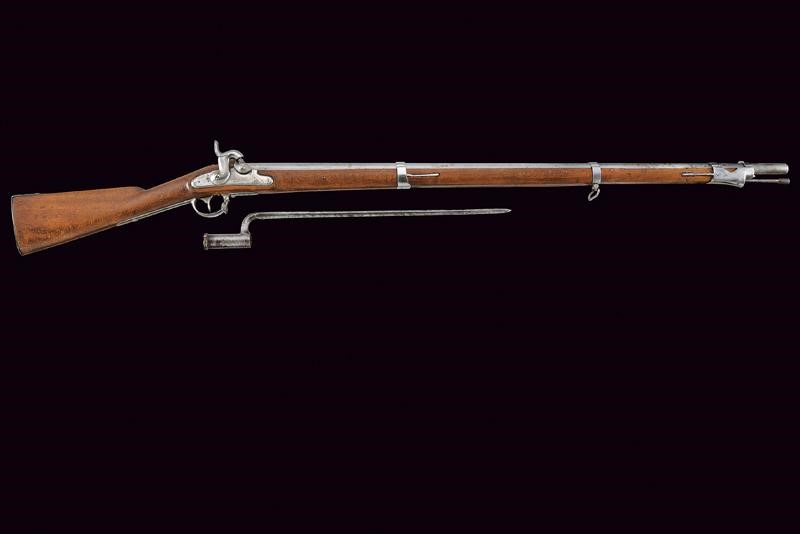Fucile a luminello convertito da sistema Augustin con baionetta, Austria, lunghezza 146.2 cm.