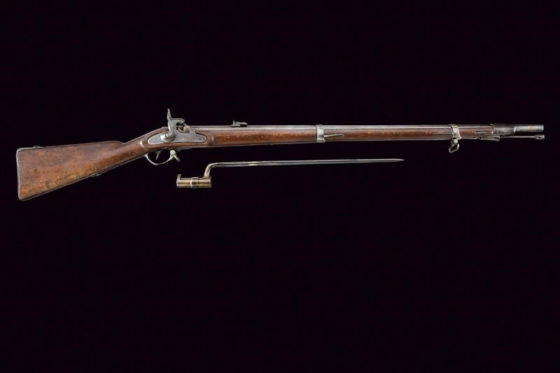 Fucile a luminello Lorenz da fanteria Mod. 1854/II con baionetta, Austria, lunghezza 133 cm