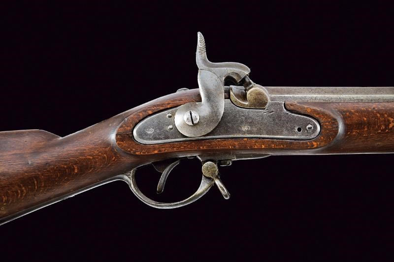 Fucile a luminello Lorenz da fanteria Mod. 1854/II con baionetta, Austria, lunghezza 133 cm