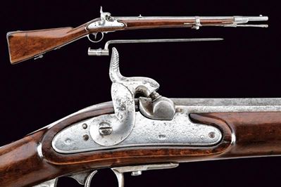 Gewehr Mod. 1854 Lorenz, fucile a retrocarica con baionetta, Austria