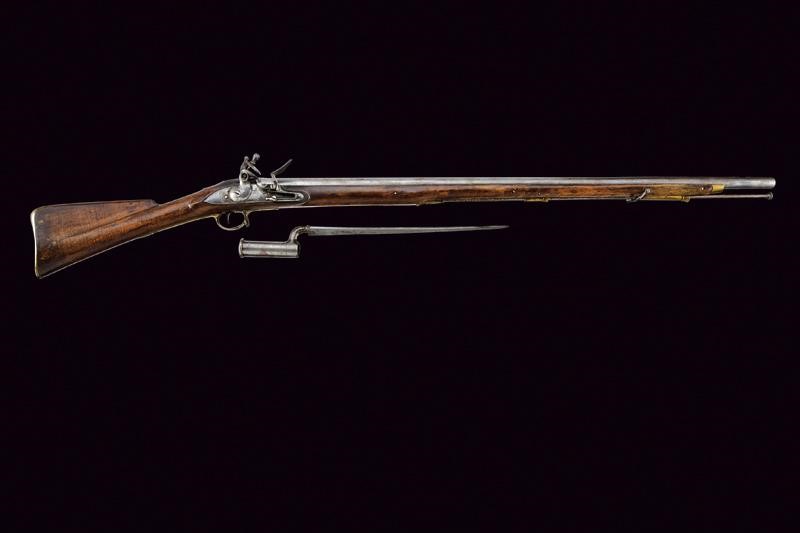 Fucile Brown Bess a pietra focaia con baionetta, lunghezza 139.5 cm, Inghilterra