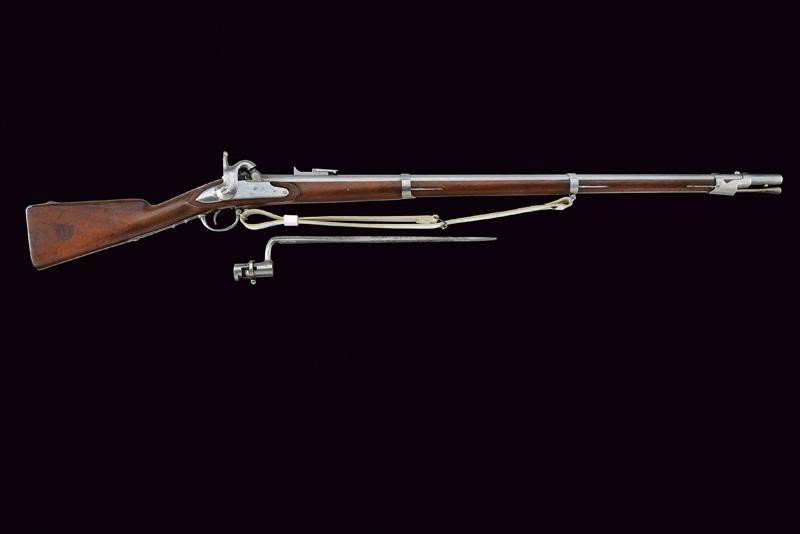 Fucile a luminello Mod. 1860 con baionetta, Torino, lunghezza 141 cm