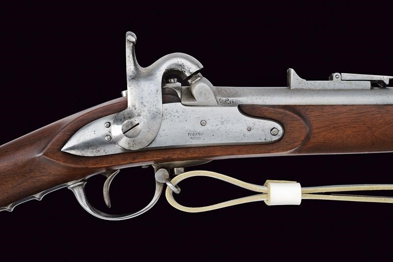 Fucile a luminello Mod. 1860 con baionetta, Torino, lunghezza 141 cm