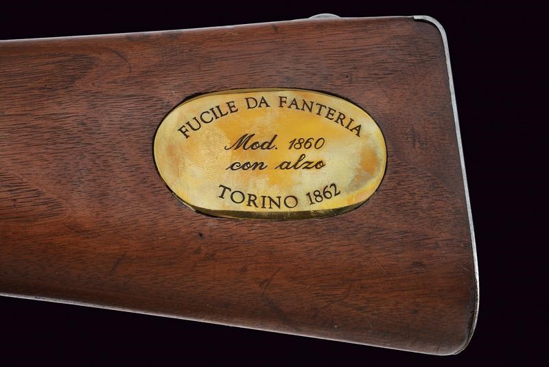 Fucile a luminello Mod. 1860 con baionetta, Torino, lunghezza 141 cm