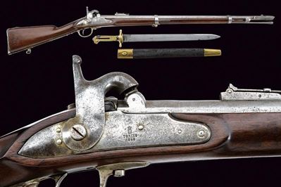 Carabina da bersaglieri a luminello Mod. 1856, Torino, con baionetta e accessori