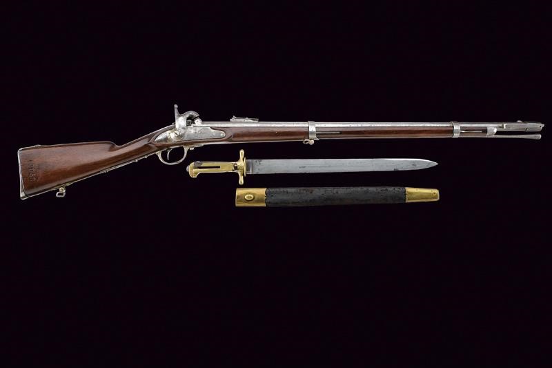Carabina da bersaglieri a luminello Mod. 1856, Torino, con baionetta e accessori