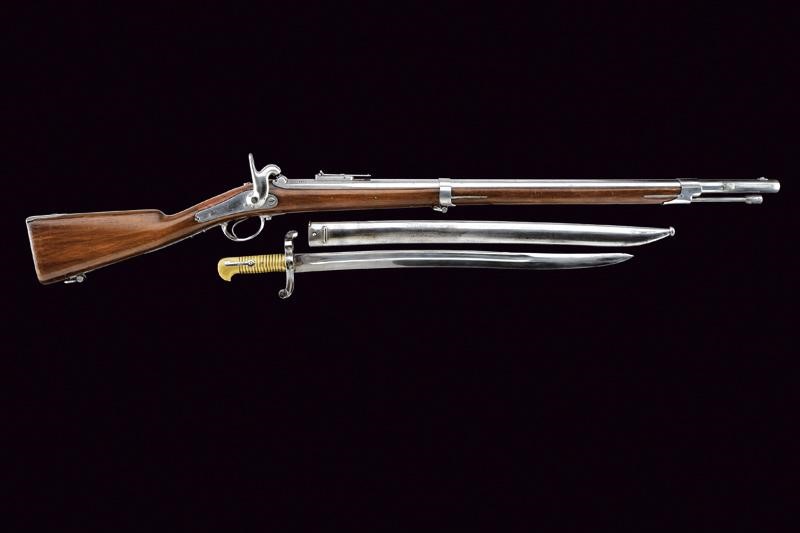 Mazzocchi, Carabina da cacciatori Mod. 1857 con baionetta coeva, Stato Pontificio