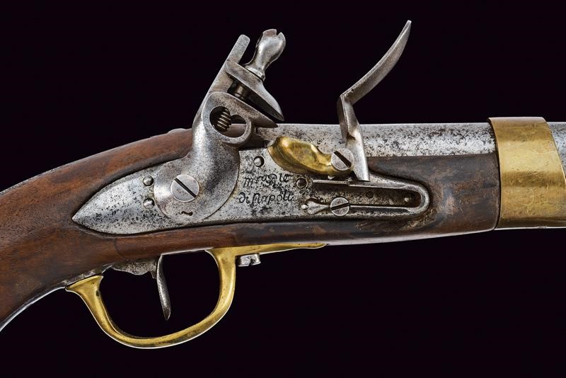 Pistola a pietra focaia Mod. AN XIII, Regno delle Due Sicilie, lunghezza 35 cm.