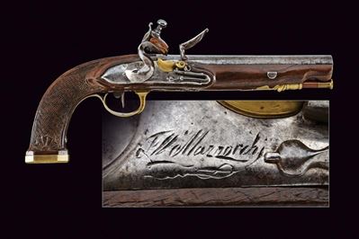 Mazzocchi, Rarissima pistola a pietra focaia da ufficiale della Guardia Nobile, Stato Pontificio