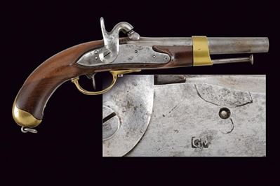 Pistola Mod. AN XIII di Mazzocchi, Stato Pontificio, lunghezza 37 cm, cal. 18 mm