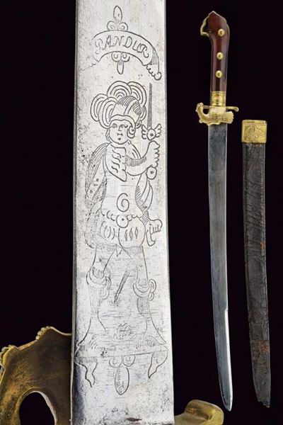 Paloscio da caccia, tecnica Presburgo, lunghezza 51.2 cm