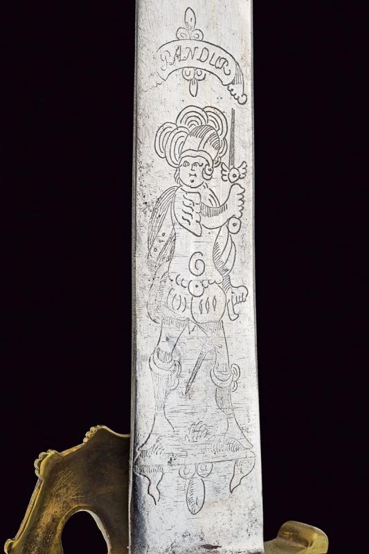 Paloscio da caccia, tecnica Presburgo, lunghezza 51.2 cm