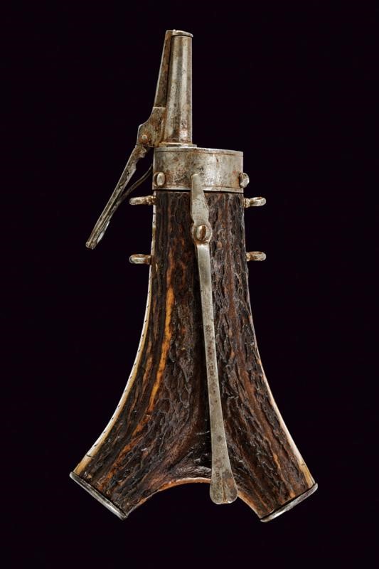 Fiasca da polvere, corno di cervo, Germania, 1557
