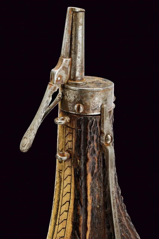 Fiasca da polvere, corno di cervo, Germania, 1557