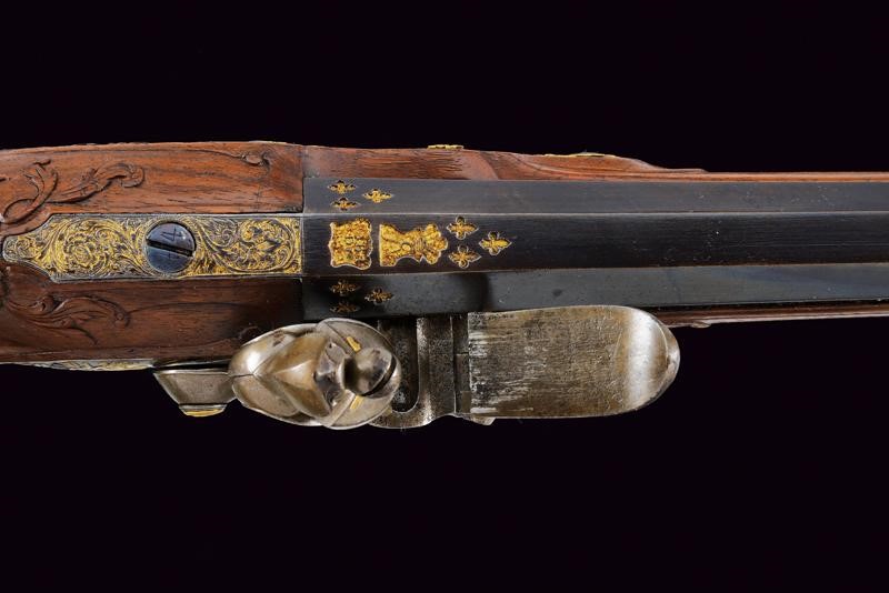 Fucile a pietra focaia, Prussia, appartenuto al re Federico Guglielmo II, lunghezza 145 cm