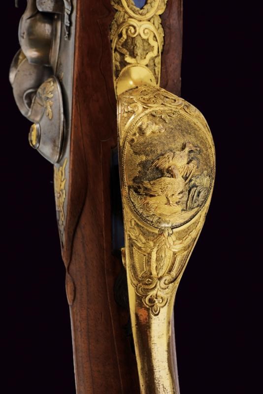 Fucile a pietra focaia, Prussia, appartenuto al re Federico Guglielmo II, lunghezza 145 cm