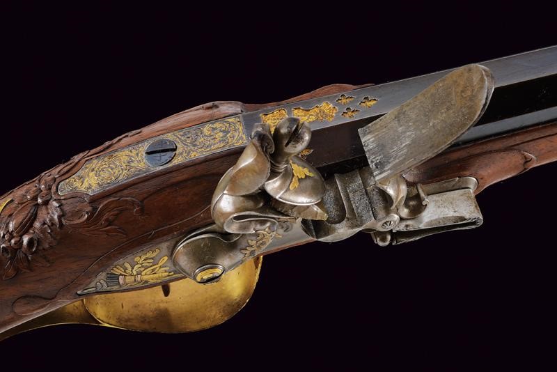 Fucile a pietra focaia, Prussia, appartenuto al re Federico Guglielmo II, lunghezza 145 cm