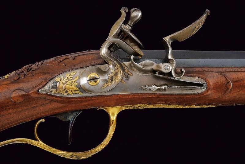 Fucile a pietra focaia, Prussia, appartenuto al re Federico Guglielmo II, lunghezza 145 cm