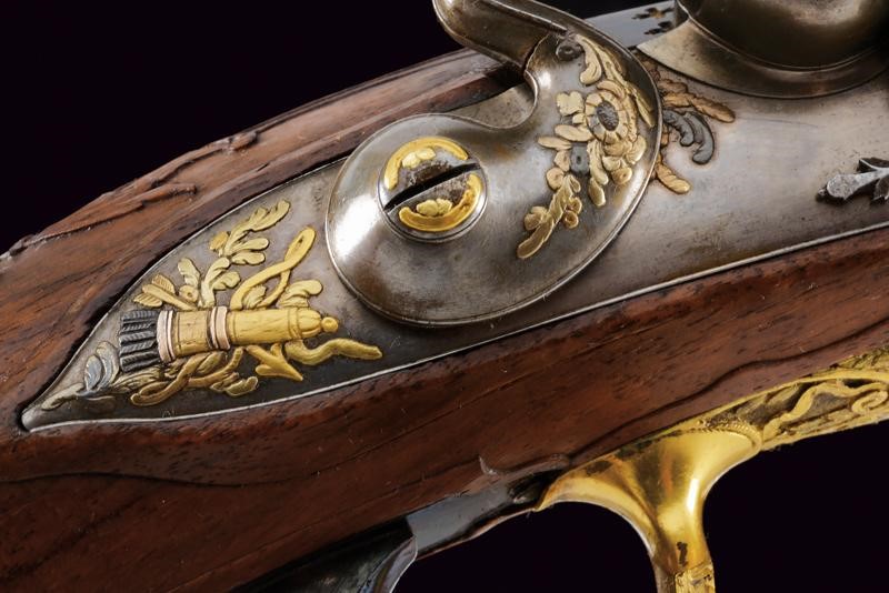 Fucile a pietra focaia, Prussia, appartenuto al re Federico Guglielmo II, lunghezza 145 cm