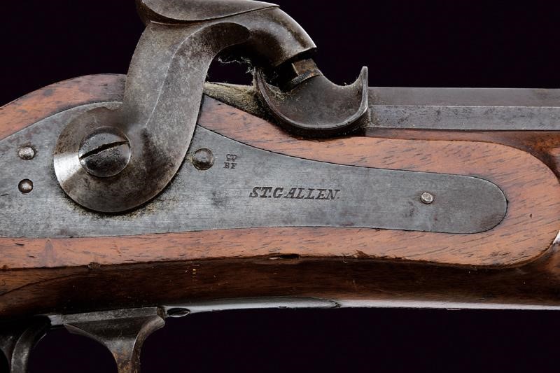Carabina federale a luminello mod. 1851 con baionetta, tecnica St. Gallen, lunghezza 125.5 cm