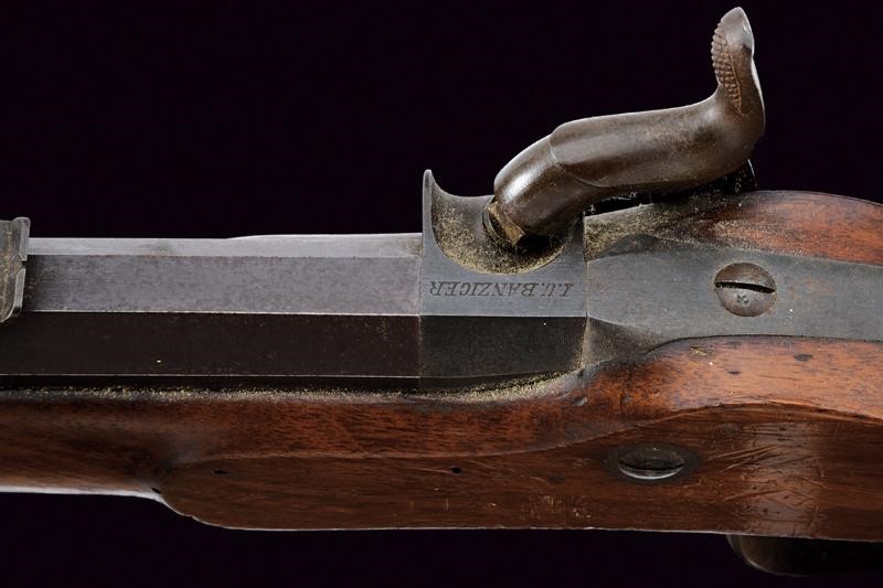 Carabina federale a luminello mod. 1851 con baionetta, tecnica St. Gallen, lunghezza 125.5 cm