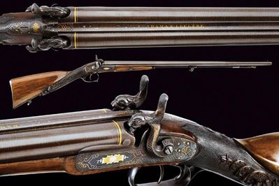 Doppietta a luminello, Belgio, lunghezza 115 cm, firma DAMAS LECLERE