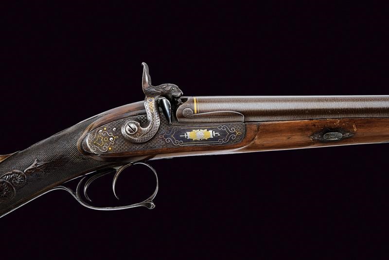 Doppietta a luminello, Belgio, lunghezza 115 cm, firma DAMAS LECLERE