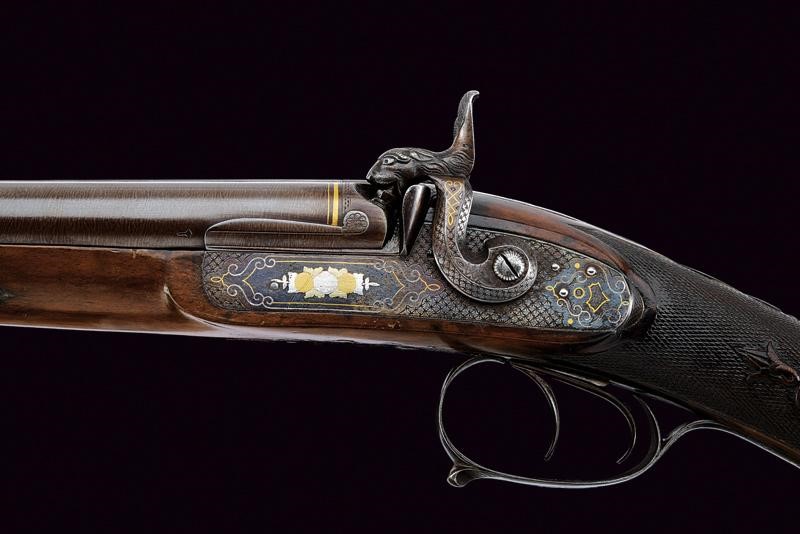 Doppietta a luminello, Belgio, lunghezza 115 cm, firma DAMAS LECLERE