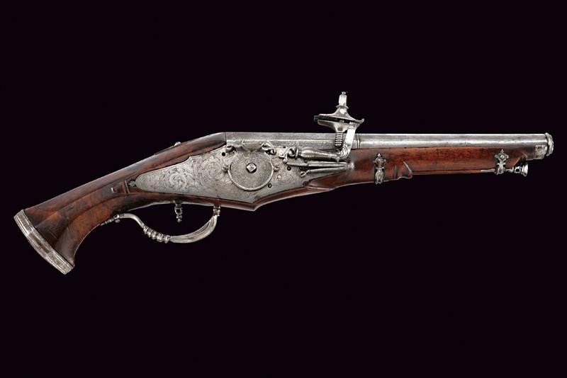 Pistola a ruota incisa, Brescia, lunghezza 45 cm, calibro 14 mm