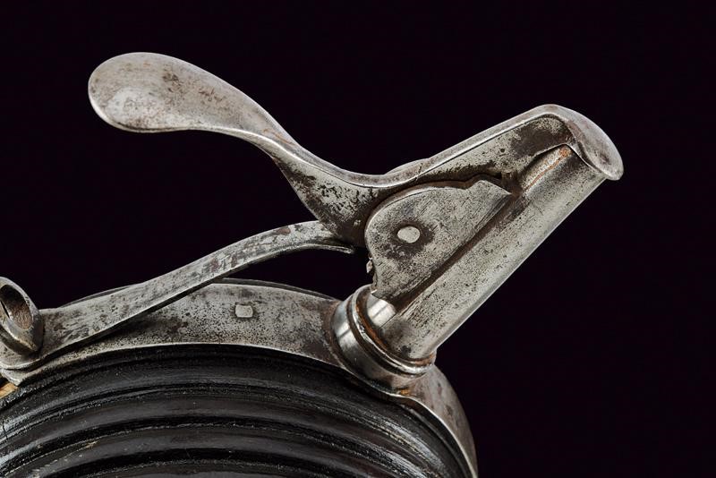 Fiasca da polvere, Sassonia, legno e argento